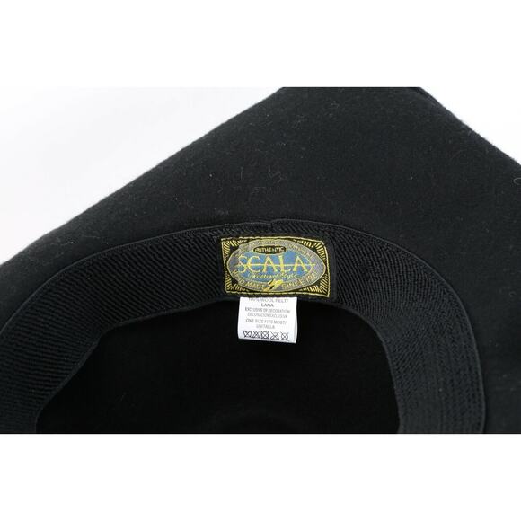 SCALA Black Wool Fedora Cowboy Western Hat One Size - Picture 10 of 12